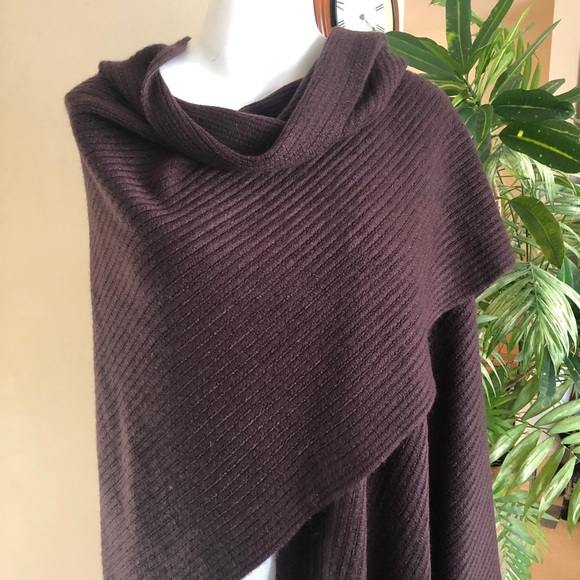 Cejon Fringe Chocolate Sweater Shawl - size- OS - Picture 3 of 6